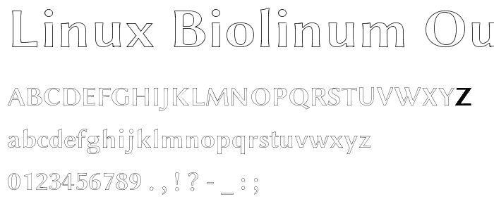 Linux Biolinum Outline Bold font